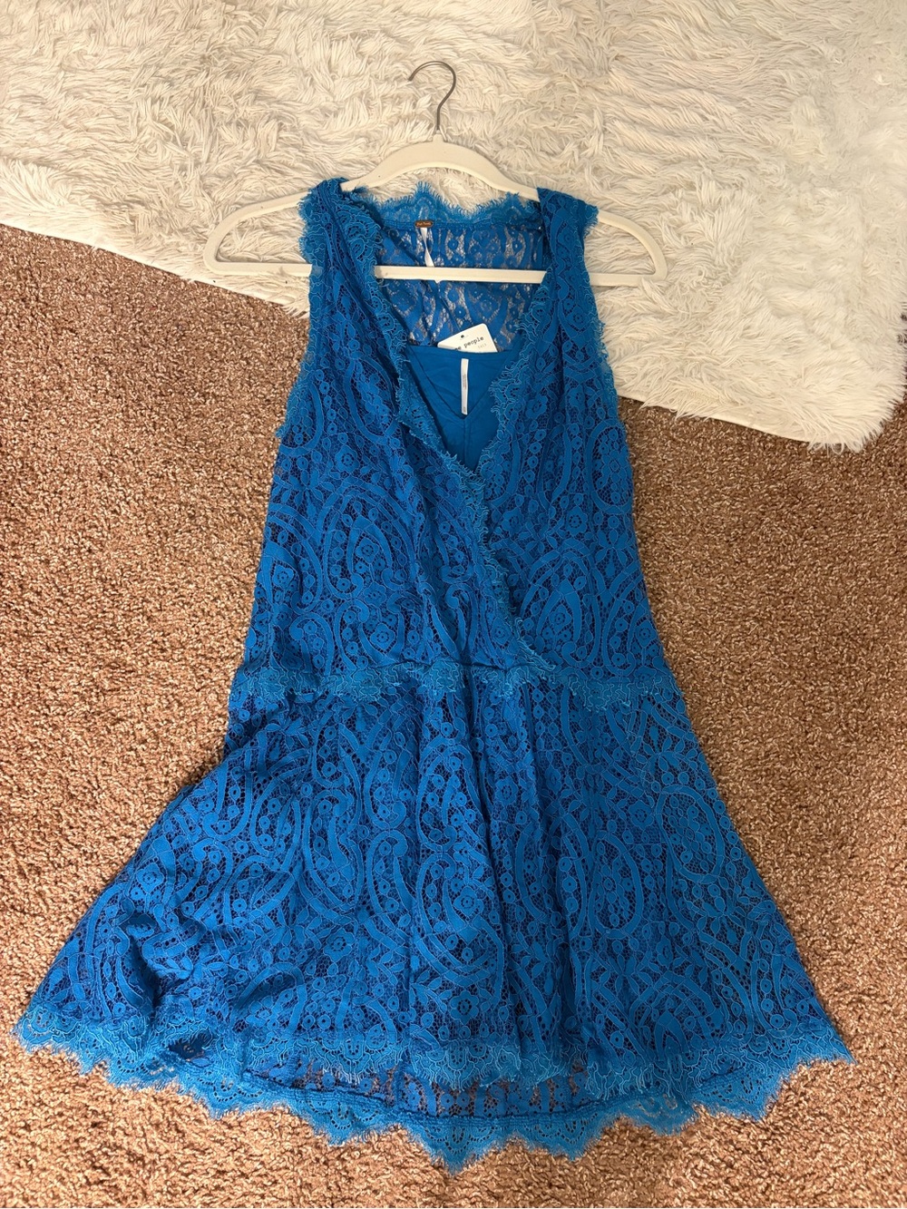 Free People Cobalt Blue Lace Mini Dress